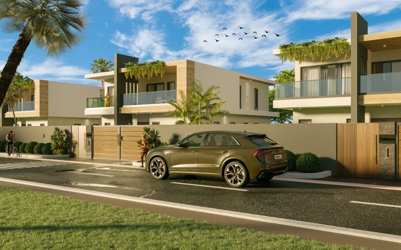 Contemporary villa architecture and private garden